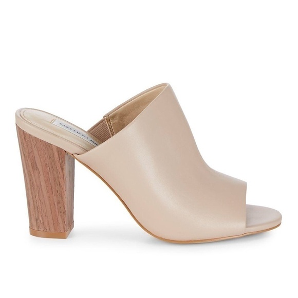 Saks Fifth Avenue Melina Block Heel Mule in Nude 9 - Picture 3 of 14